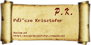 Pöcze Krisztofer névjegykártya